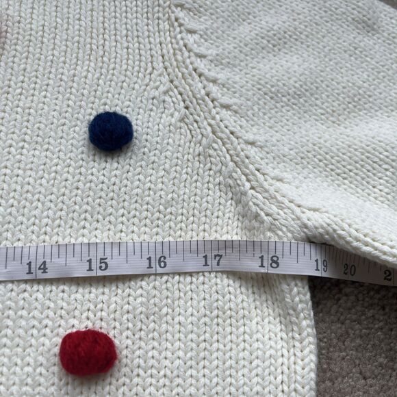 ModCloth Sweater Women M Pom Confetti Blowing Bubble Chunky Ivory Blogger Fave - Picture 4 of 6